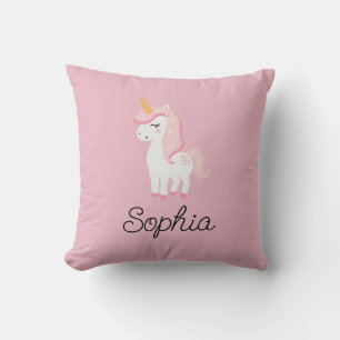 Coussin Unicorne, Fée, Magie - Nom personnalisé