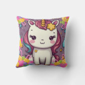 Coussin Unicorne - Impression de bonbons (Verso)