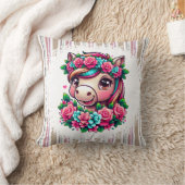 Coussin Unicorne magique avec fleurs (Couverture)