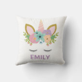 Coussin Unicorne magique parties scintillant de nom person (Verso)