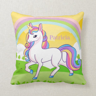 Coussin unicorne mignonne ajouter nom