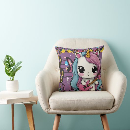 Coussin Unicorne musicien Imprimer (Chaise)