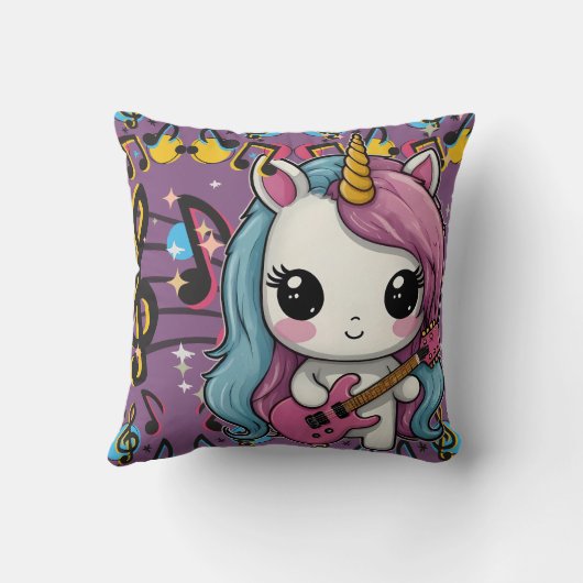 Coussin Unicorne musicien Imprimer (Verso)