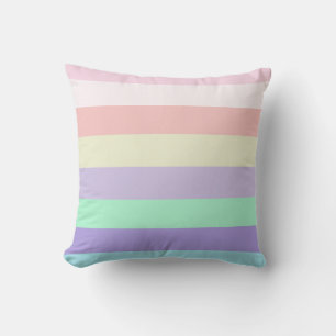 Coussin Unicorne Pastel Couleurs rayures