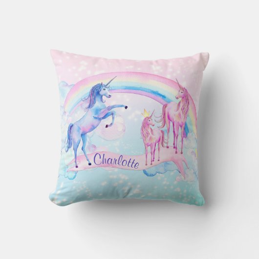 Coussin Unicorne personnalisé (Recto)