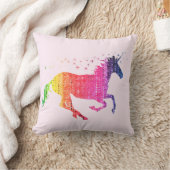 Coussin Unicorne rose arc-en-ciel (Couverture)