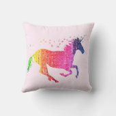 Coussin Unicorne rose arc-en-ciel inversé (Verso)