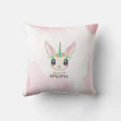 Coussin Unicorne rose doux (Verso)