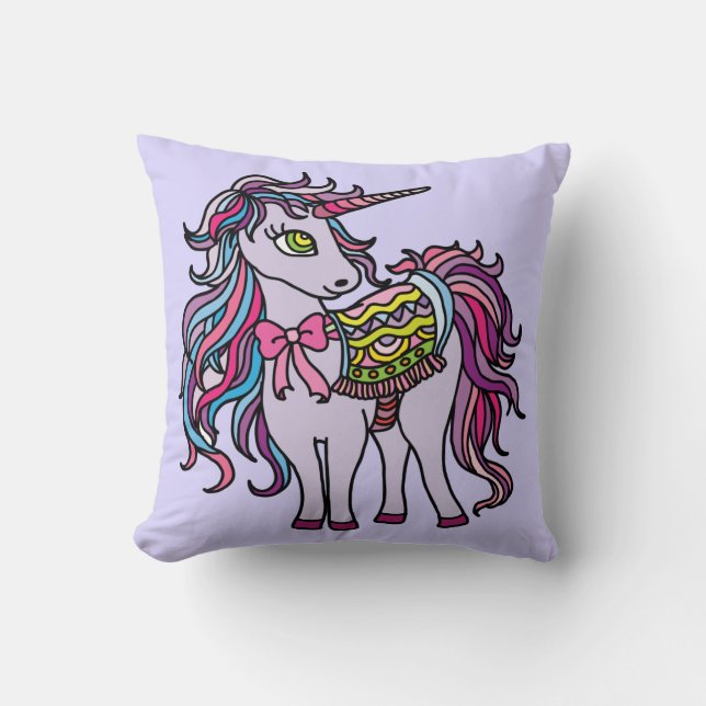 Coussin Unicorne violette (Recto)