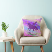 Coussin Unicorne violette dorée (Chaise)