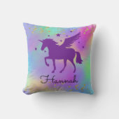 Coussin Unicorne violette dorée (Recto)