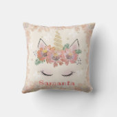 Coussin Unicorne, Visage Unicorne, personnalisée, girly, f (Verso)