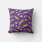 Coussin Unicornes arc-en-ciel (Recto)