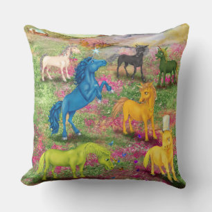 Coussin Unicornes de corne métallique