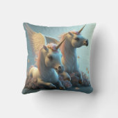 Coussin Unicornes florale mignonne volant petit poney (Verso)