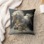 Coussin Unicornes florale mignonne volant petit poney (Couverture)