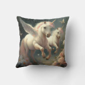 Coussin Unicornes florale mignonne volant petit poney (Verso)