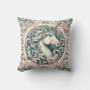 Coussin Unicornes victoriennes mystiques : Enchantées flor