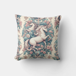 Coussin Unicornes victoriennes mystiques : Enchantées flor