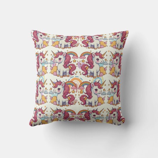 Coussin Unicorns et Motif Rainbows (Verso)