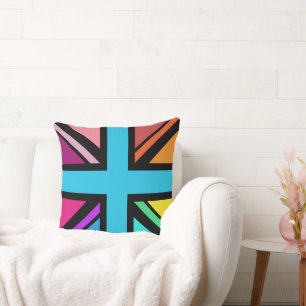 Coussin Union Jack/Drapeau Multicolore+Noir