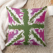 Coussin Union Jack Peint Royaume-Uni Art rose et vert Déco (Couverture)