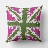 Coussin Union Jack Peint Royaume-Uni Art rose et vert Déco (Verso)