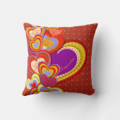 Coussin unique de coeur d'amour de Saint-Valentin (Verso)