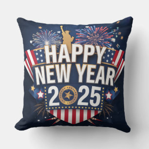 Coussin Unique Happy New Year 2025 Design.