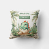 Coussin Unique Hatching Bientôt Baby Dinosaur Personnalisé (Verso)