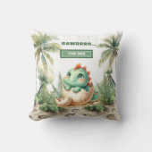 Coussin Unique Hatching Bientôt Baby Dinosaur Personnalisé (Recto)