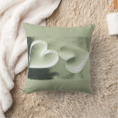 Coussin Unique moderne élégant deux coeurs argent (Couverture)