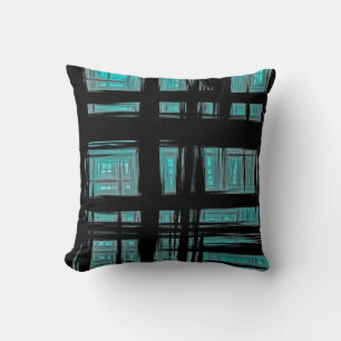 Coussin Unique Style Abstrait Retour Turquoise Turquoise P