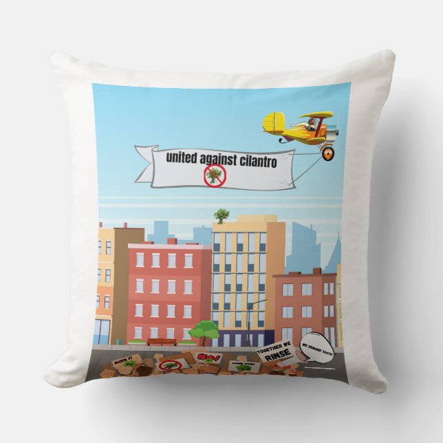 Coussin United Against Cilantro - Funny Anti-Cilantro (Recto)
