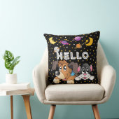 Coussin Univers amusant planète noire chambre enfants (Chaise)