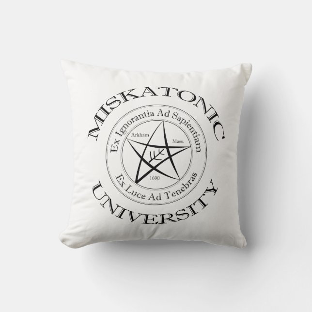 Coussin universitaire Miskatonic (Recto)