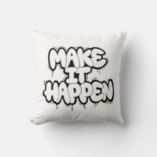 Coussin Urban Graffiti Text Art Throw Pillow