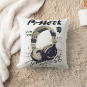 Coussin Urban Retro Headphone Vibe Illustration (Couverture)