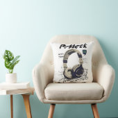 Coussin Urban Retro Headphone Vibe Illustration (Chaise)