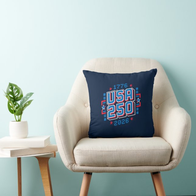 Coussin USA 250 - 1776 à 2026 Pixel Art (Chaise)