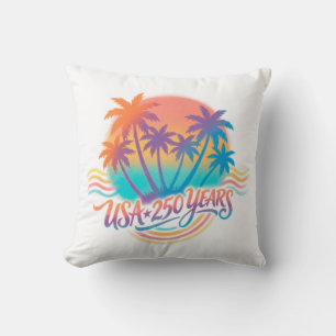 Coussin USA 250e anniversaire Palmiers