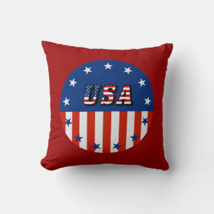Coussin USA - Drapeau américain et étoiles en cercle