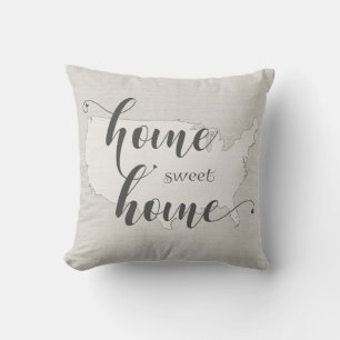 Coussin USA - Home Sweet Home burlap look
