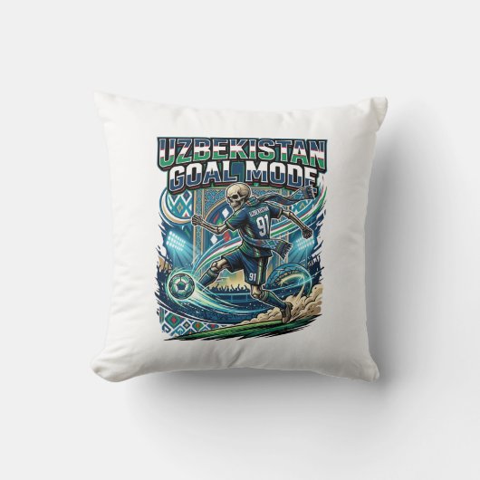 Coussin Uzbekistan Mode de but squelette attaquant nations (Recto)