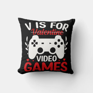 Coussin V est pour Jeux Vidéos avec Valentine Crossing Out