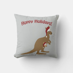 Coussin Vacances chanceuses ! Noël Kangaroo
