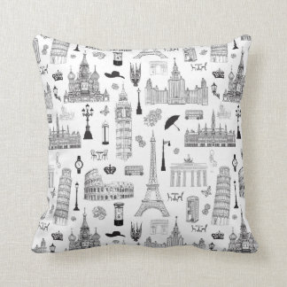Coussin Vacances dans le motif de l'Europe