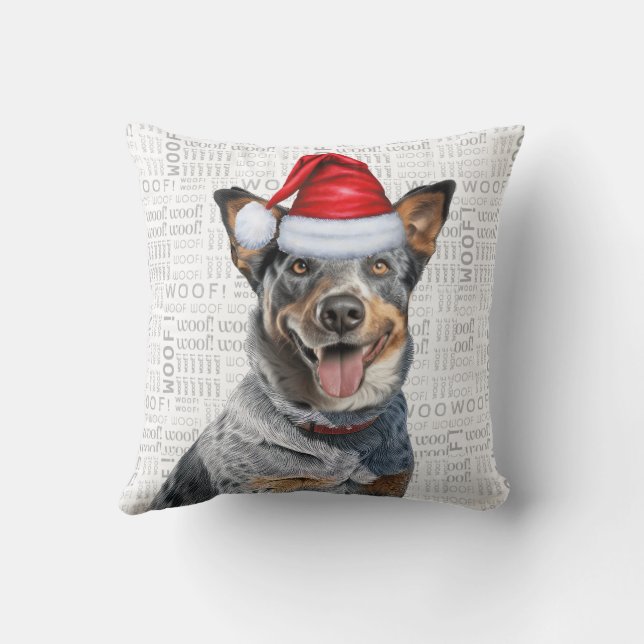 Coussin Vacances de Noël des Amoureux de les chiens de bov (Verso)