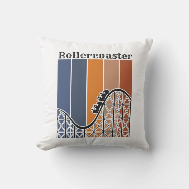 Coussin Vacances d'été à cheval Rollercoaster Retro (Recto)