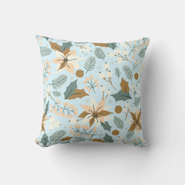 Coussin Vacances d'hiver à Poinsettia (Recto)